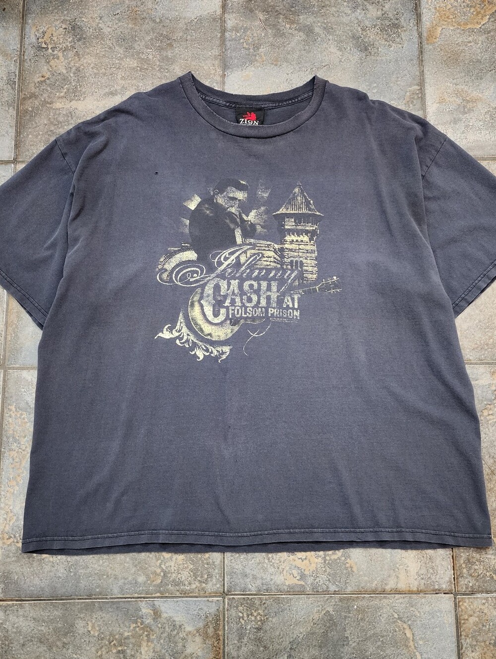 Vintage Y2K Johnny Cash Men's 2XL Folsom Prison  Zion Rootswear T Shirt